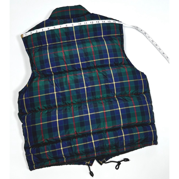 Banana Republic Womans Vest Green Plaid Puffer Down Feather Vest Size S - Picture 6 of 10